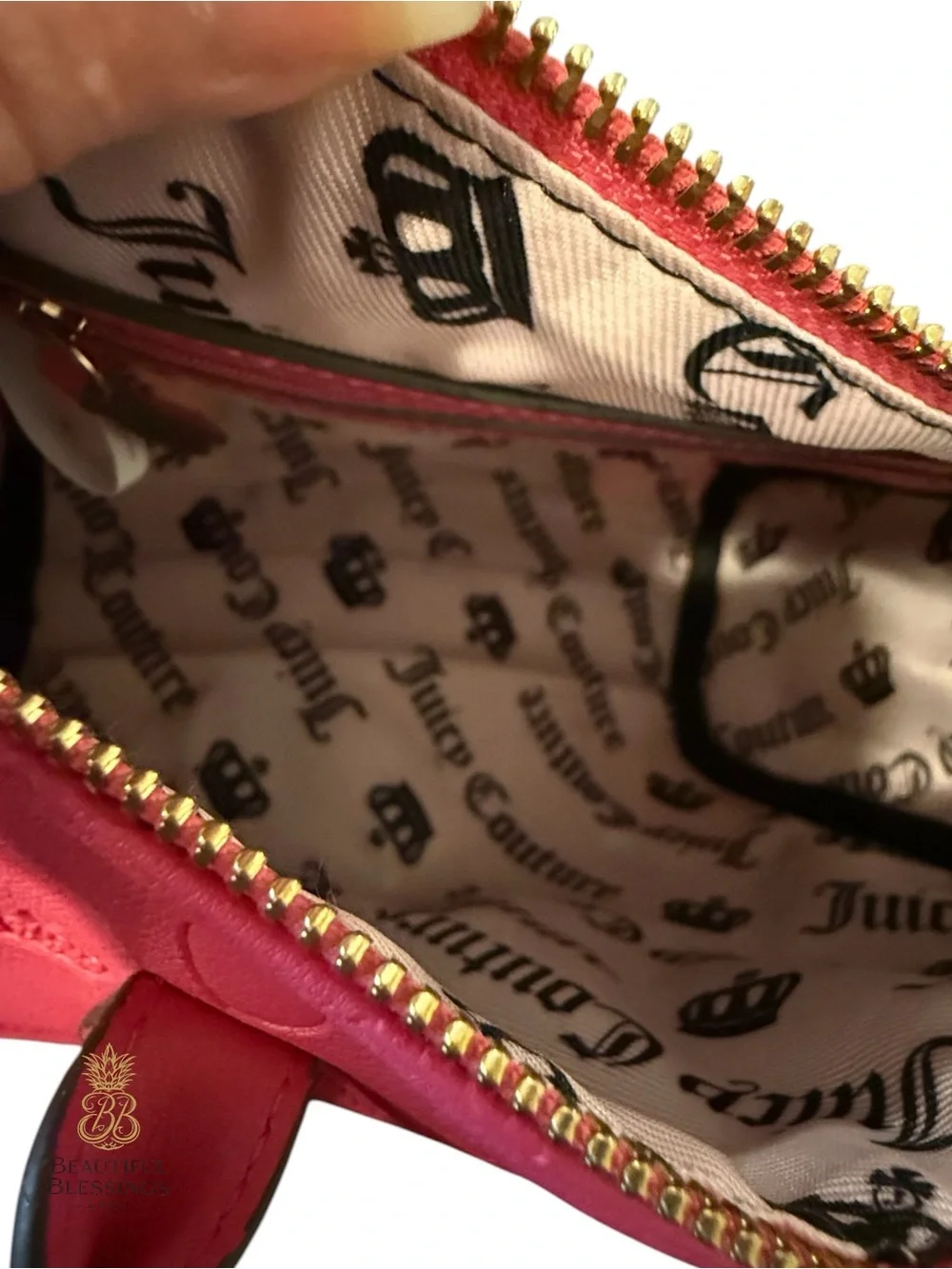 Juicy Couture Pink Embossed Crossbody Bag Rhinestone JC Logo Y2K Barbiecore NWOT